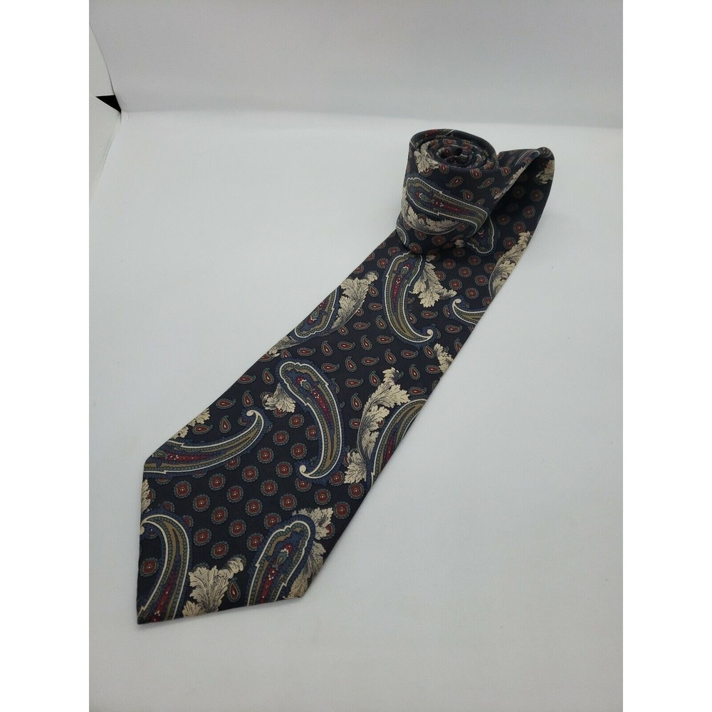 Don Loper Beverly Hills Men's Neck Tie Red Gray Paisley Floral